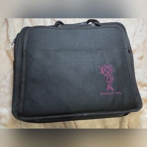 Vintage Scrapbook Sally Laptop Organizing Briefcase Bag Supplies Pink Black
